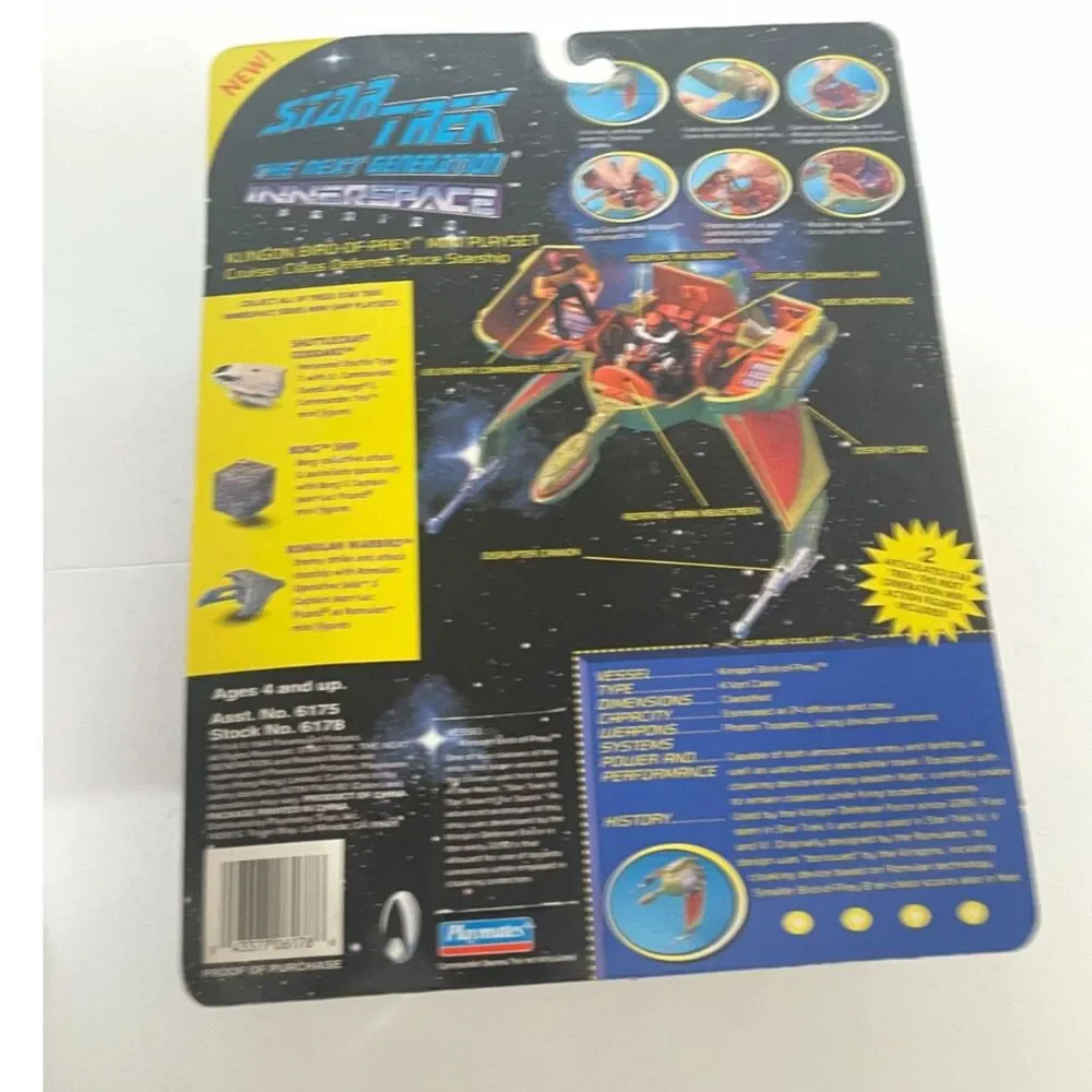 Star Trek Innerspace Series Klingon Bird-of-Prey Mini Playset By Playmates Vtg